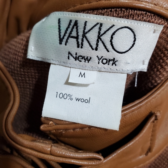 Vakko moto leather & wool zip up shacket jacket Medium - Picture 13 of 14